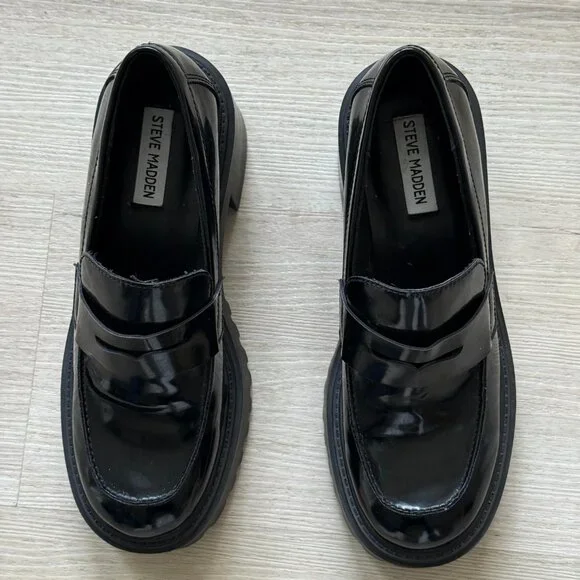 Steve Madden Alden Black Loafers Size 9 - Picture 9 of 9